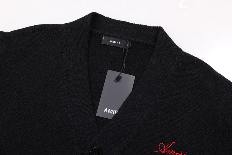 AMRI Black Core Knitted Sweater Hoodie