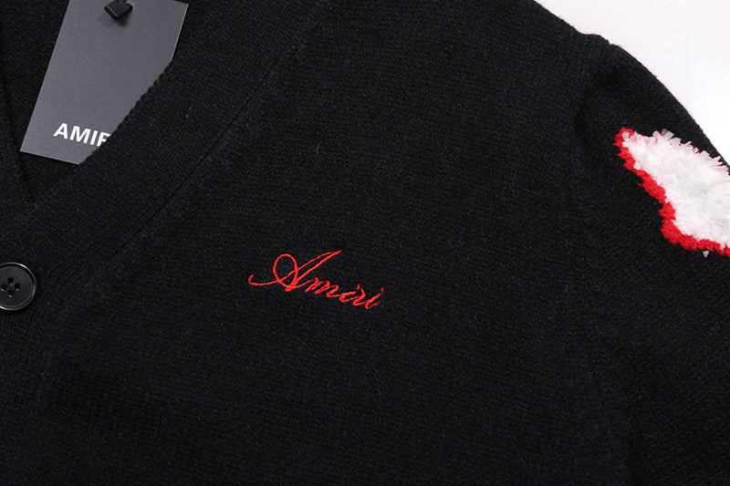 AMRI Black Core Knitted Sweater Hoodie