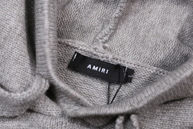 AMRI Grey Core Knitted Sweater Hoodie