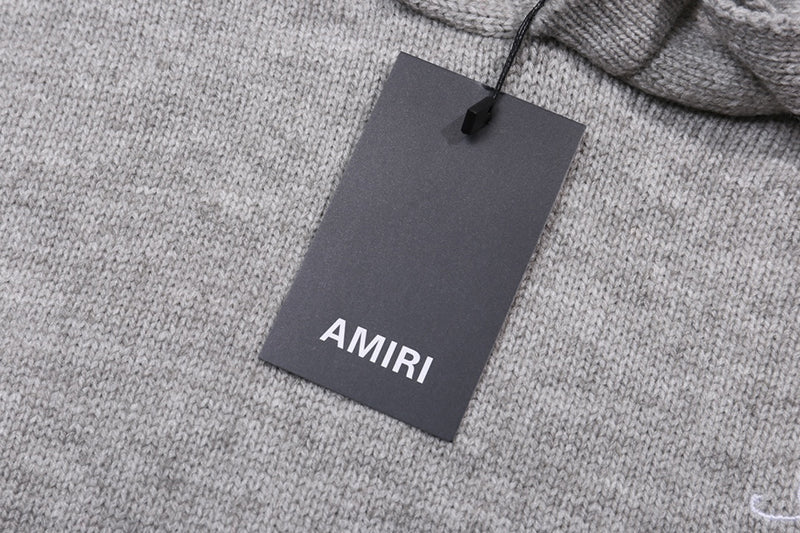 AMRI Grey Core Knitted Sweater Hoodie