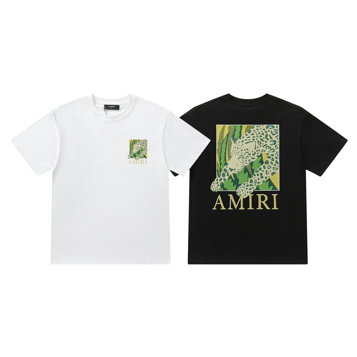 AMRI Men's Black Leopard T-shirt