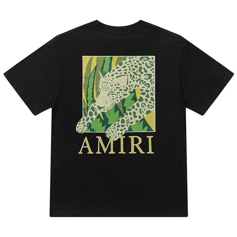 AMRI Men's Black Leopard T-shirt
