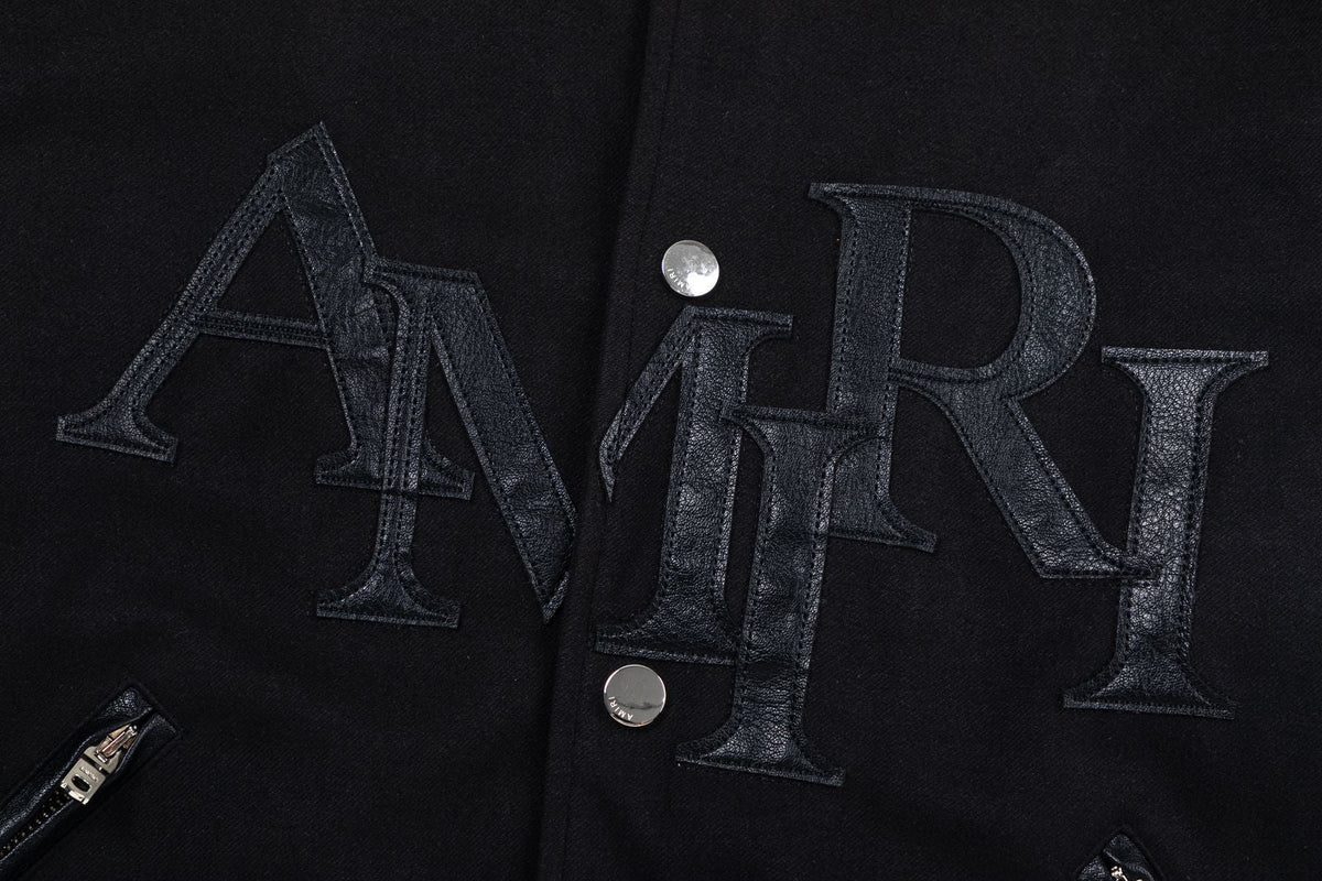 AMRl Staggered Logo Varsity Jacket