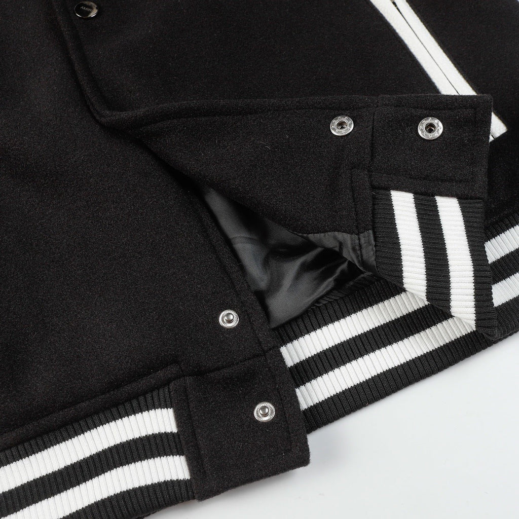 AMRI Logo-Appliquéd Leather Bomber Jacket