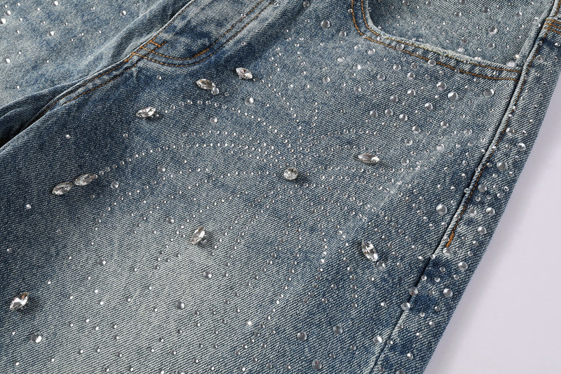 Purple Brand Crystal Diamond Jeans #9133