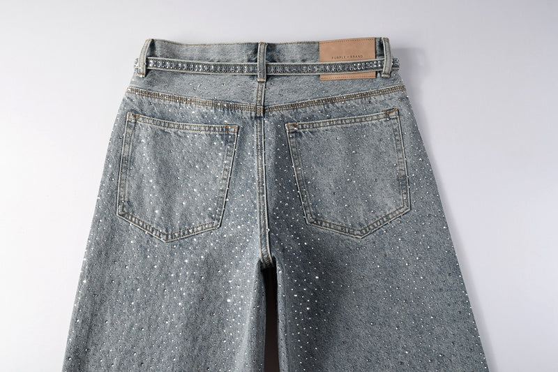 Purple Brand Crystal Diamond Jeans #9129