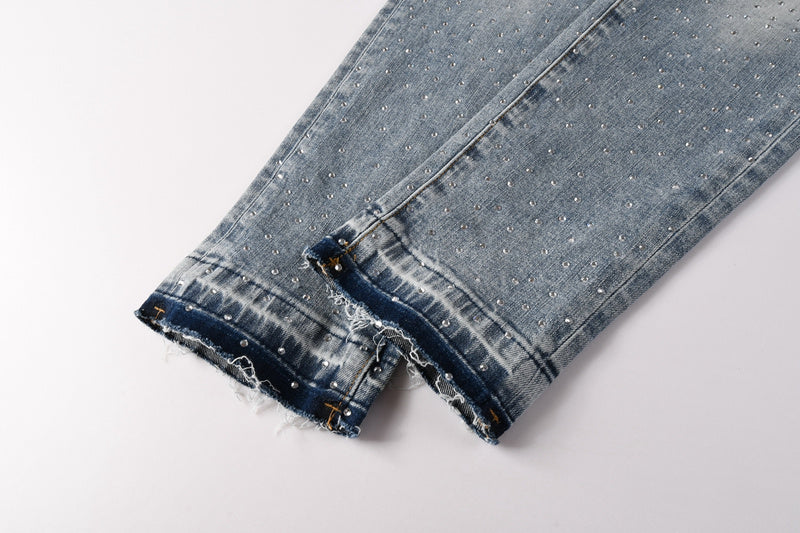 Purple Brand Crystal Diamond Jeans #9132