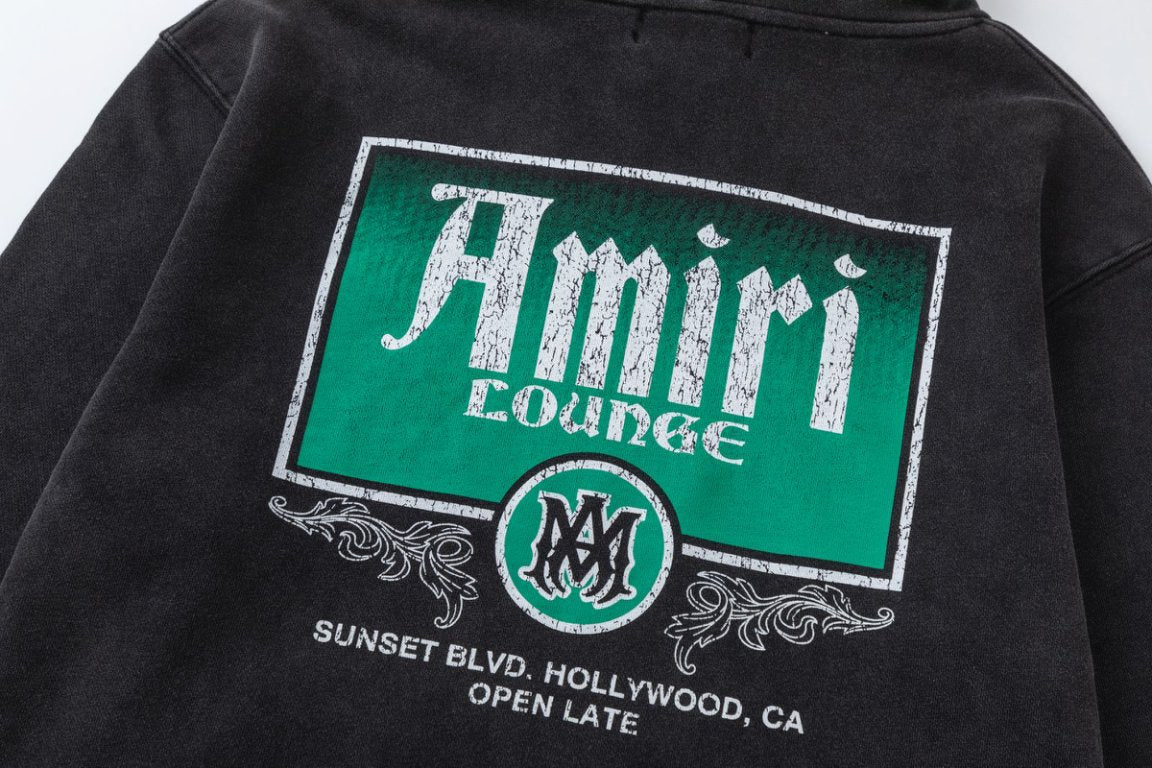 AMRl Lounge Crystal Embellished Cotton Graphic Hoodie