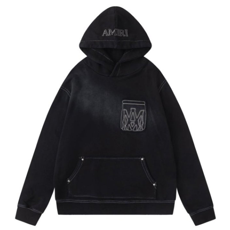 AMRI outline-pocket hoodie
