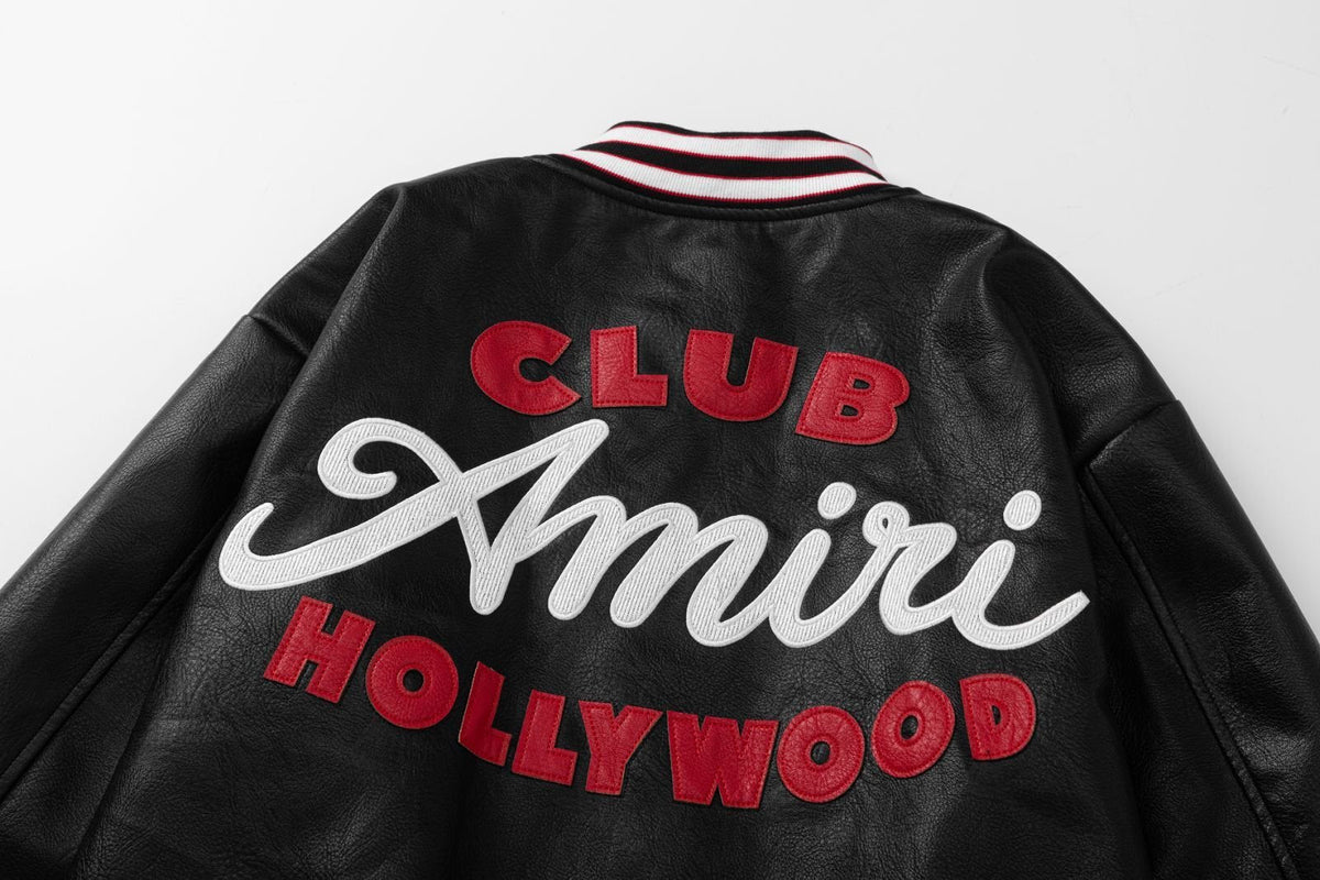 AMRI Club Leather Varsity Jacket