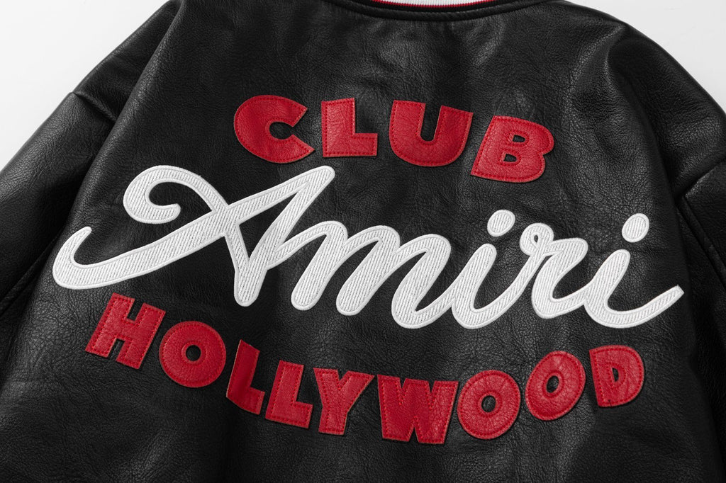 AMRI Club Leather Varsity Jacket