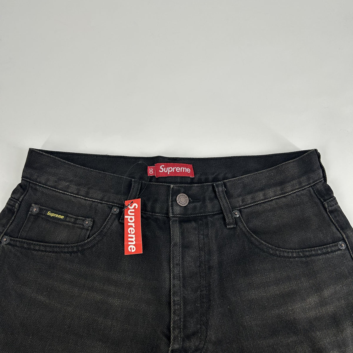 Supreme Baggy Jeans Distressed Loose Fit Selvedge