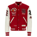 AMRI Varsity Vintage Patch Bomber Jacket
