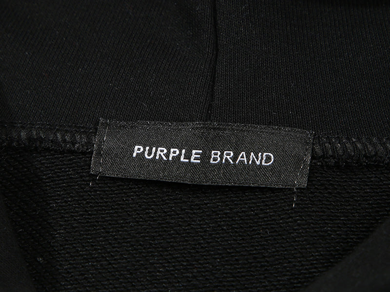 Purple Brand Logo Pattern Printed Hoodie