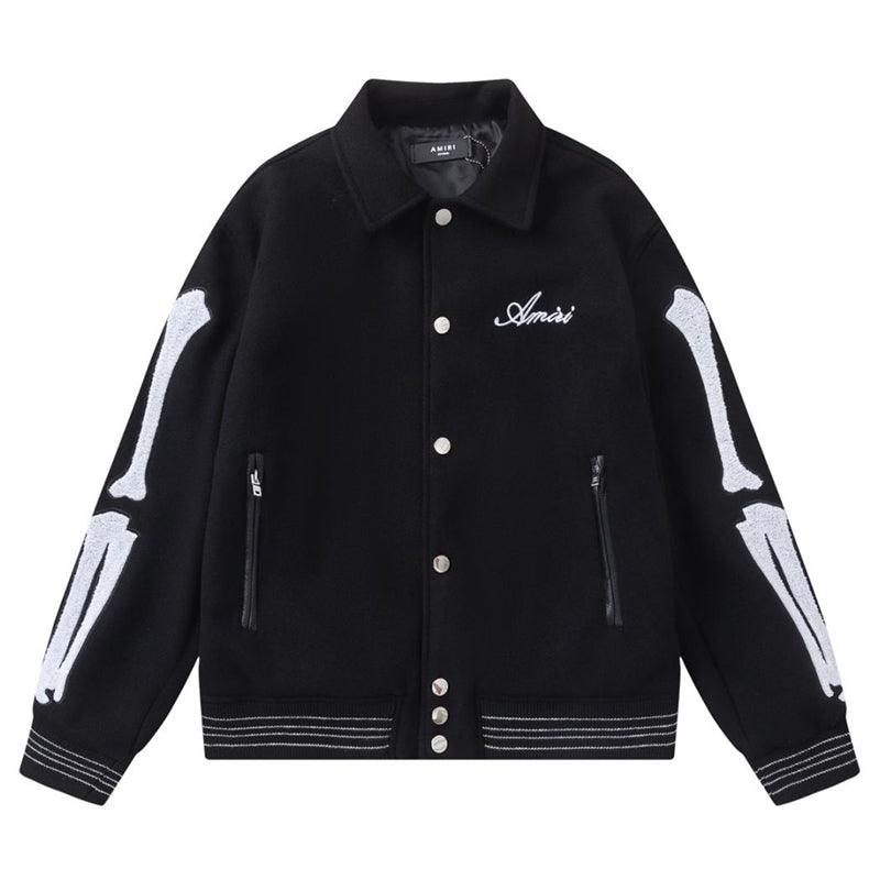 AMRI bone embroidered baseball jacket
