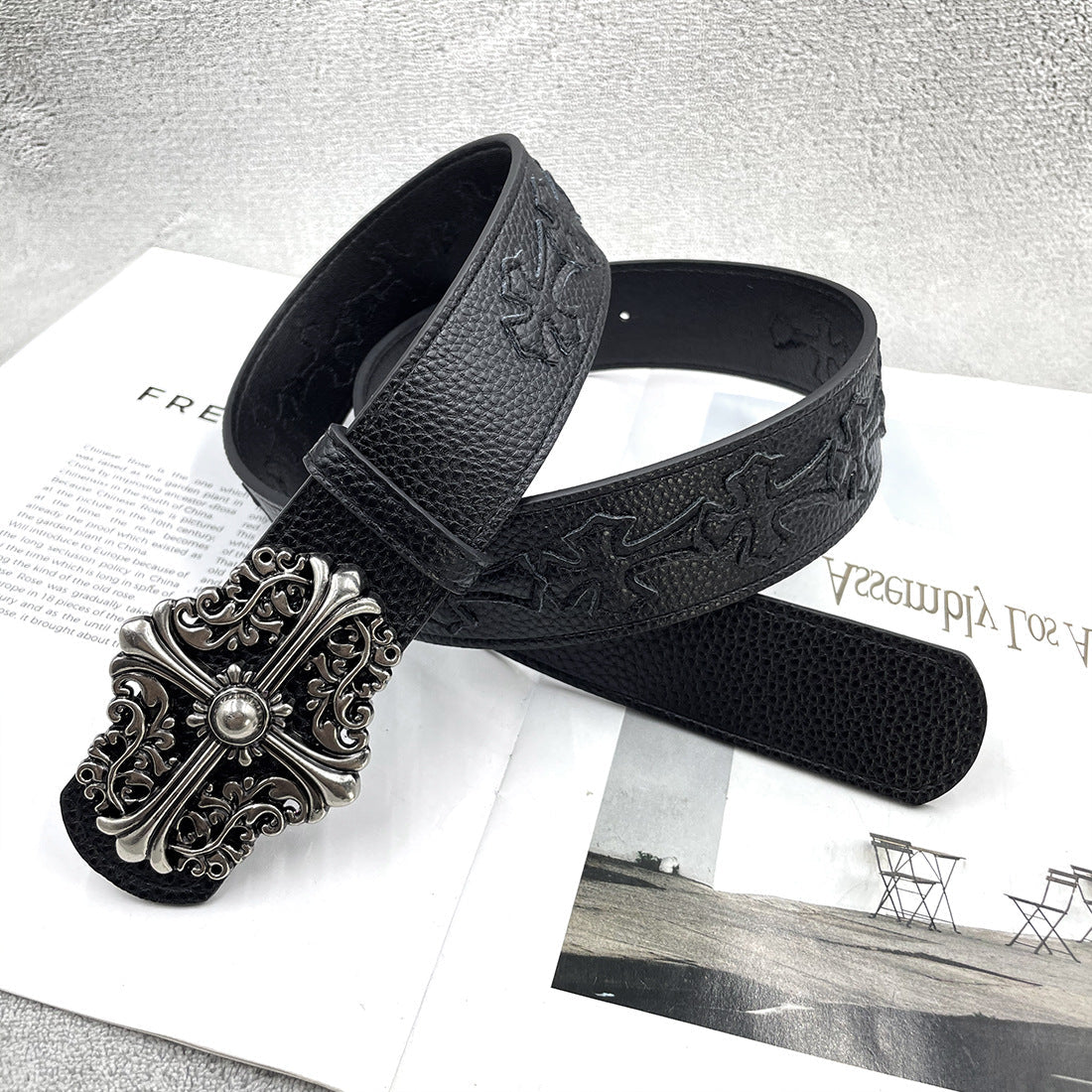 Chh Chrome Heart Belt Embroidery Belt Male