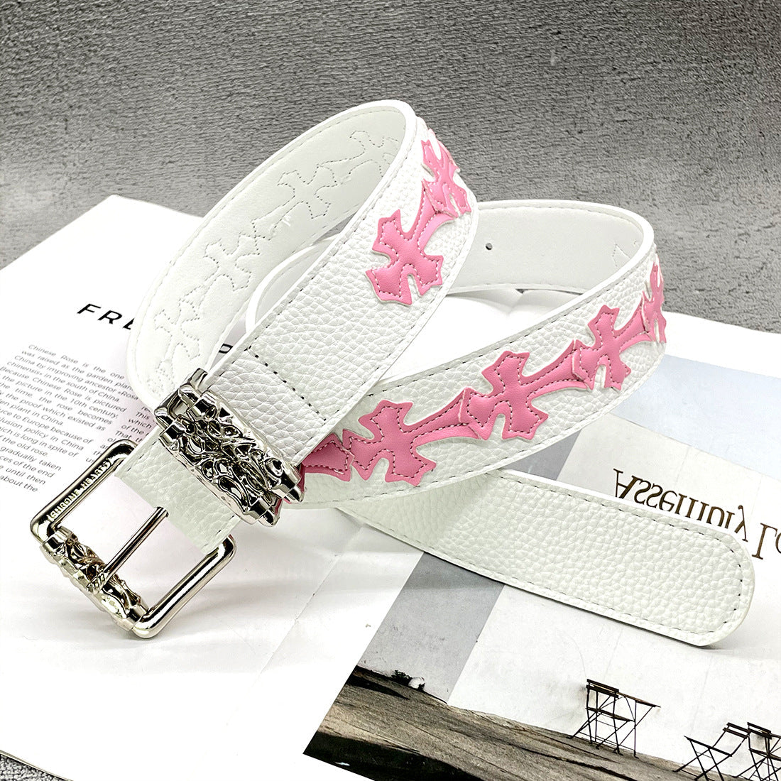 Chh Chrome Heart Belt Embroidery Belt Male