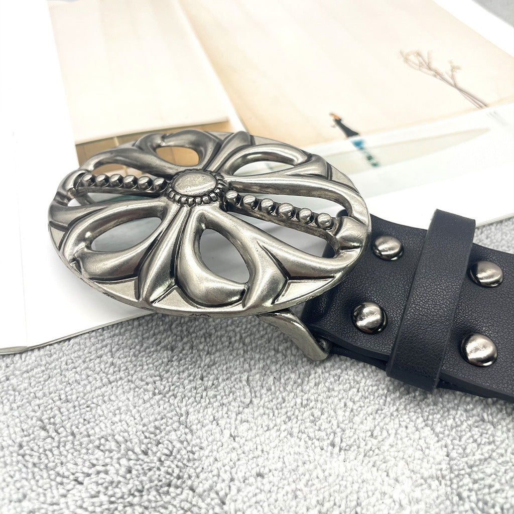 Chh Chrome Heart Belt Vintage Cowboy Punk Skull