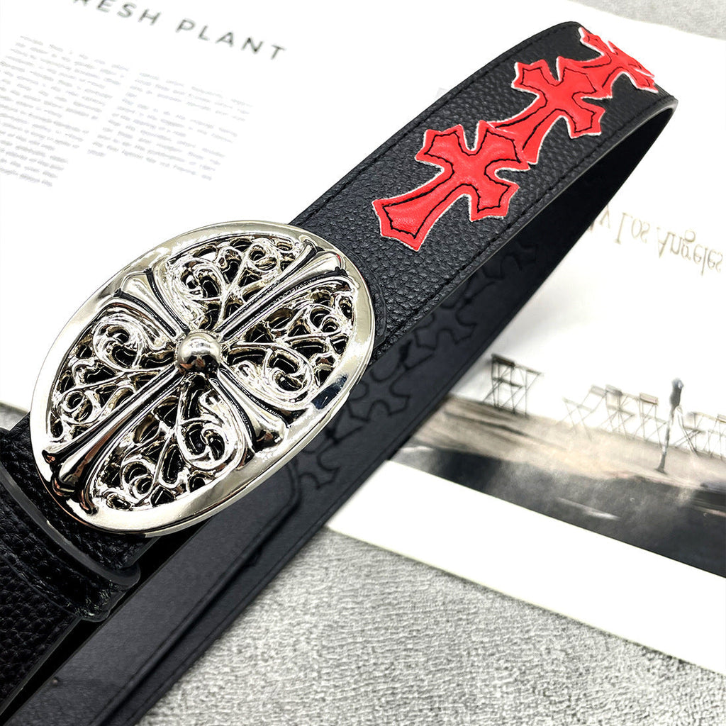 Chh Chrome heart belt with jeans y2k