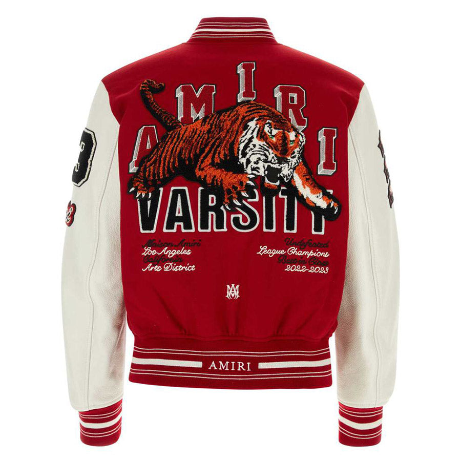 AMRI Varsity Vintage Patch Bomber Jacket